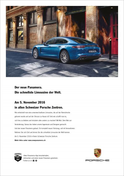 Panamera Anzeige-Werbeagentur-Zurich